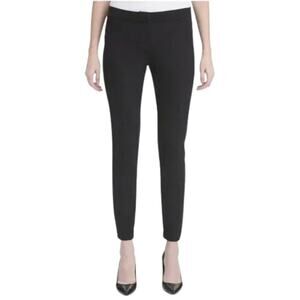 Calvin Klein Contrast Waist Skinny Pants Black Trouser Ankle Pant Size 4 NEW